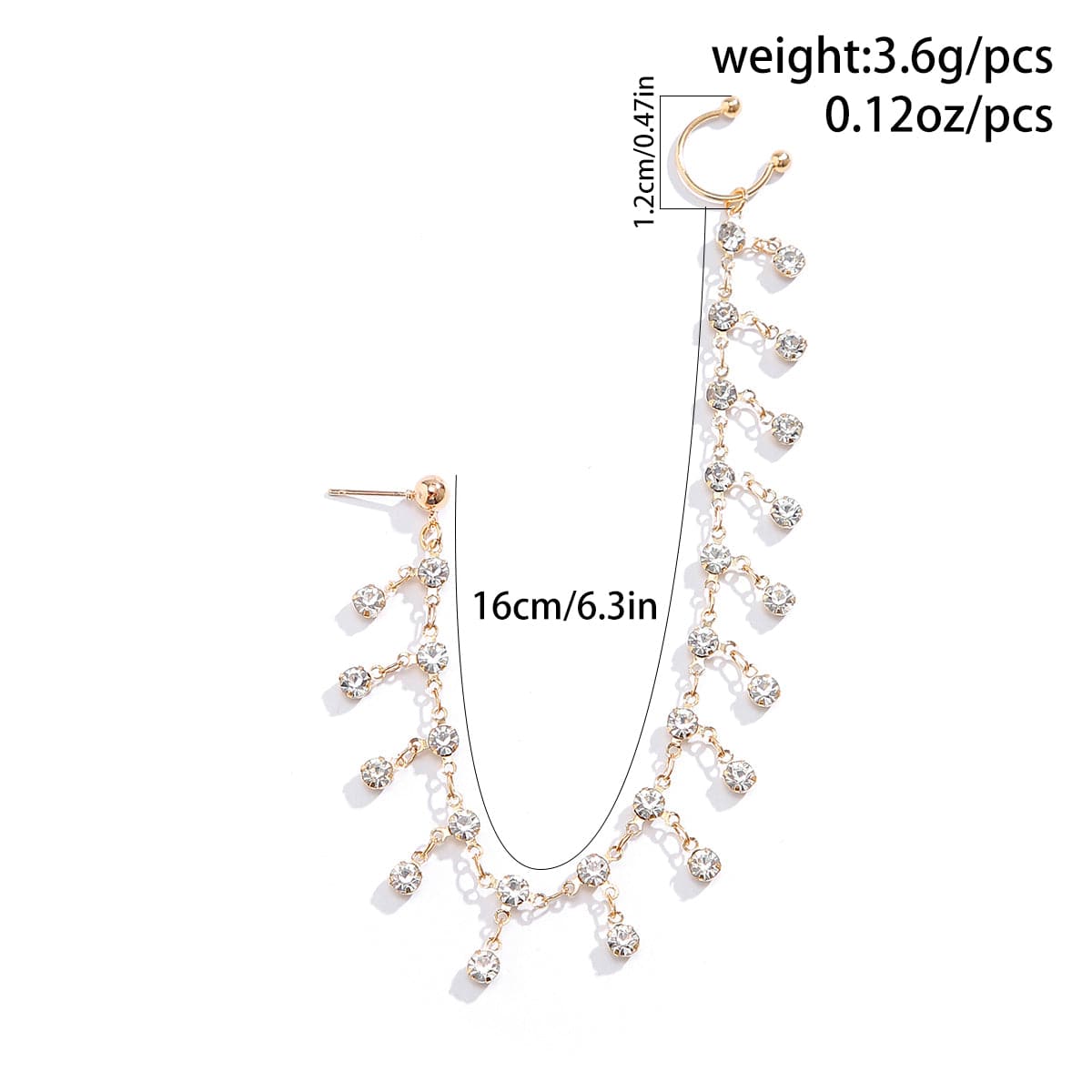 Bohemia Crystal Tassel Nose To Ear Chain